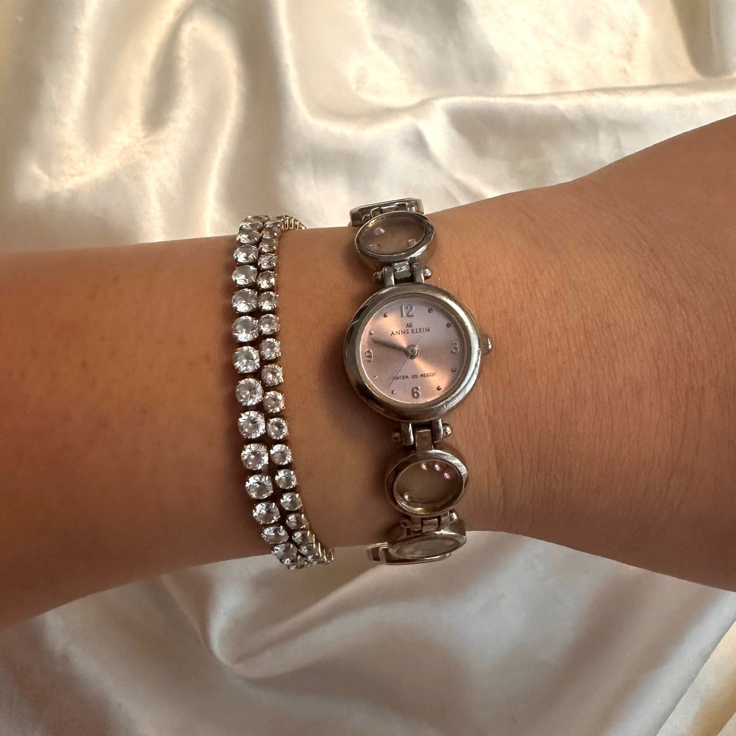 🩷 Anne Klein Pink Rhinestone Watch