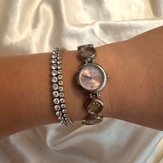 🩷 Anne Klein Pink Rhinestone Watch