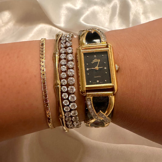 🖤✨ Black and Gold Rectangular Face