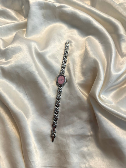 💕 Classic Silver Pink Oval Face