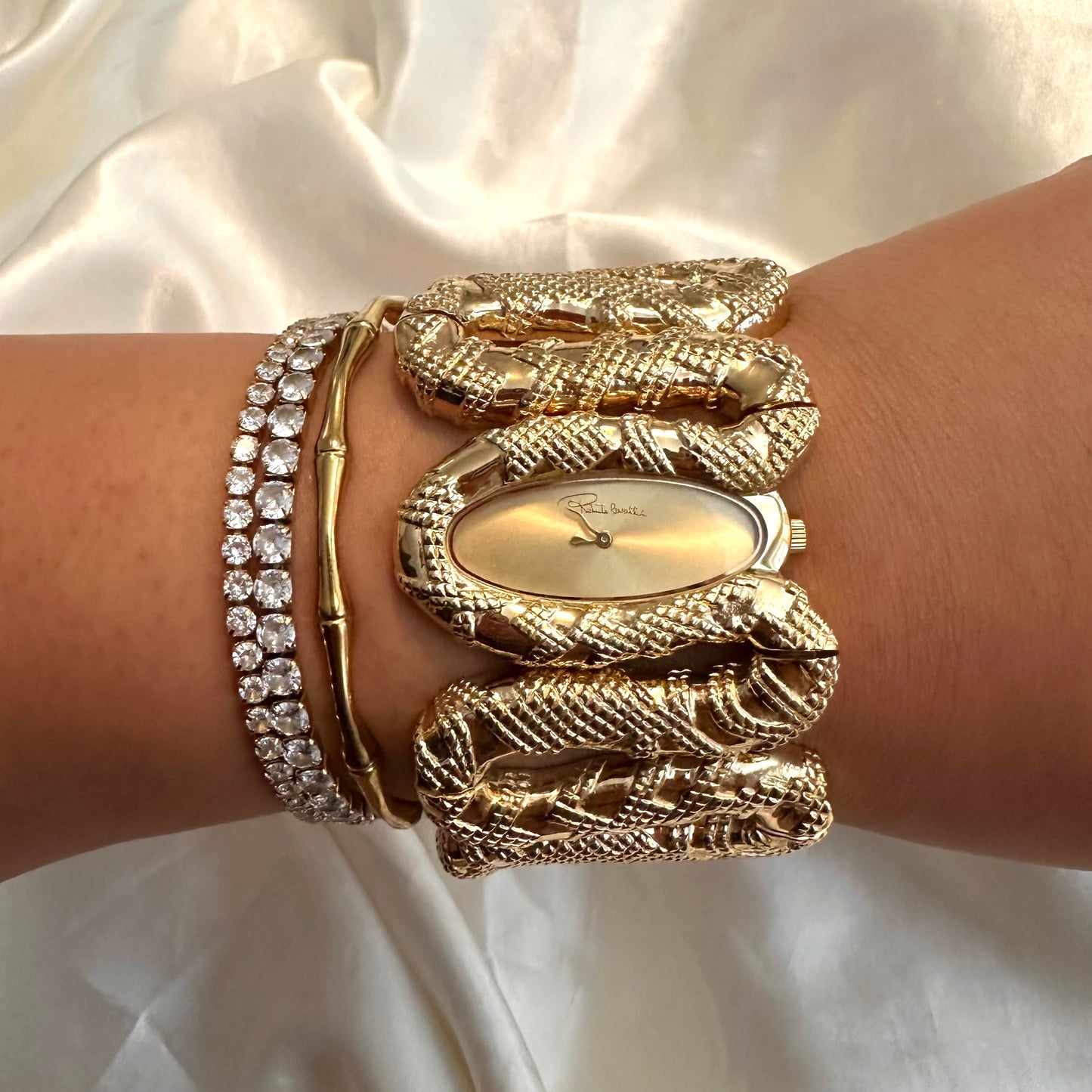 ❤️‍🔥 Roberto Cavalli Gold Snake Watch