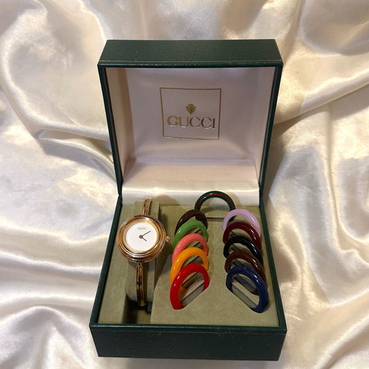 ❤️‍🔥Authentic Gucci Bezel Watch+ 12 Interchangeable Bezels