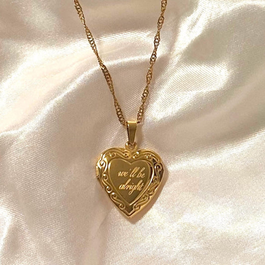 “we’ll be alright” Gold Engraved Locket